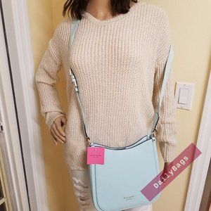 NWT KATE SPADE 100% AUTHENTIC BLUE GLOW ROULETTE MEDIUM MESSENGER CROSSBODY